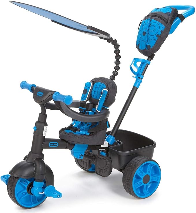 ليتل تايكس عربة أطفال 4 في 1 باللون ألازرق دراجة 3 عجل Little Tikes