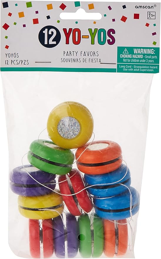 امسكان يويو ملون 1.5 بوصة 12 قطعة ألعاب الأكشن Amscan