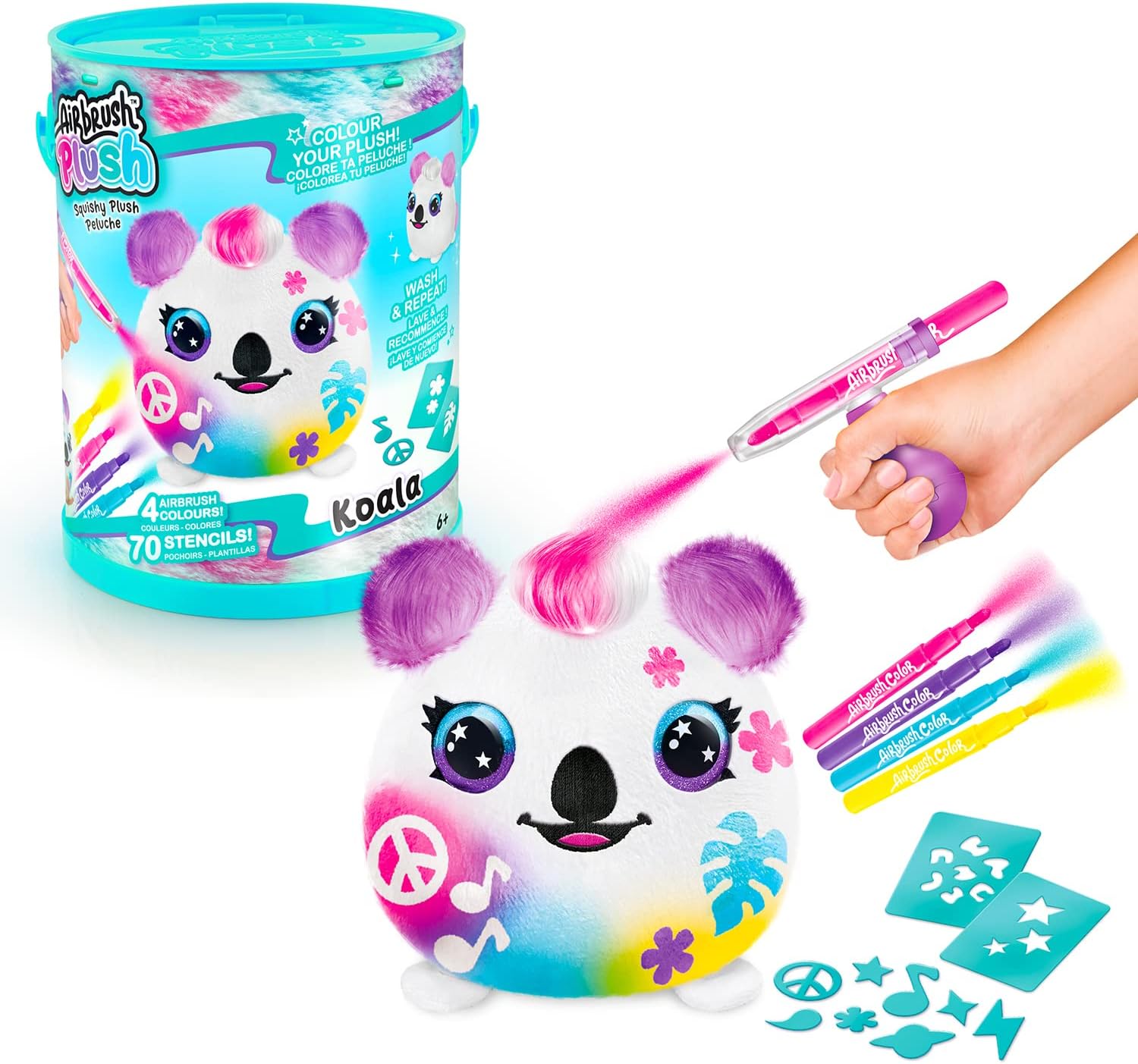 اير برش علبة طلاء ايه بي بي سكويش بالز الوان متنوعه Airbrush Plush