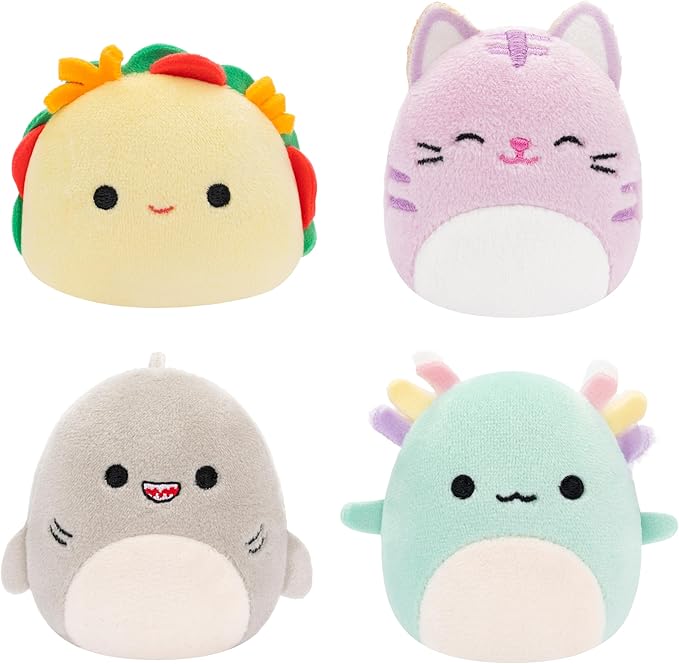 سكويش مالوز دمى ميكرومالو 4 قطع الالعاب القطنية Squishmallows