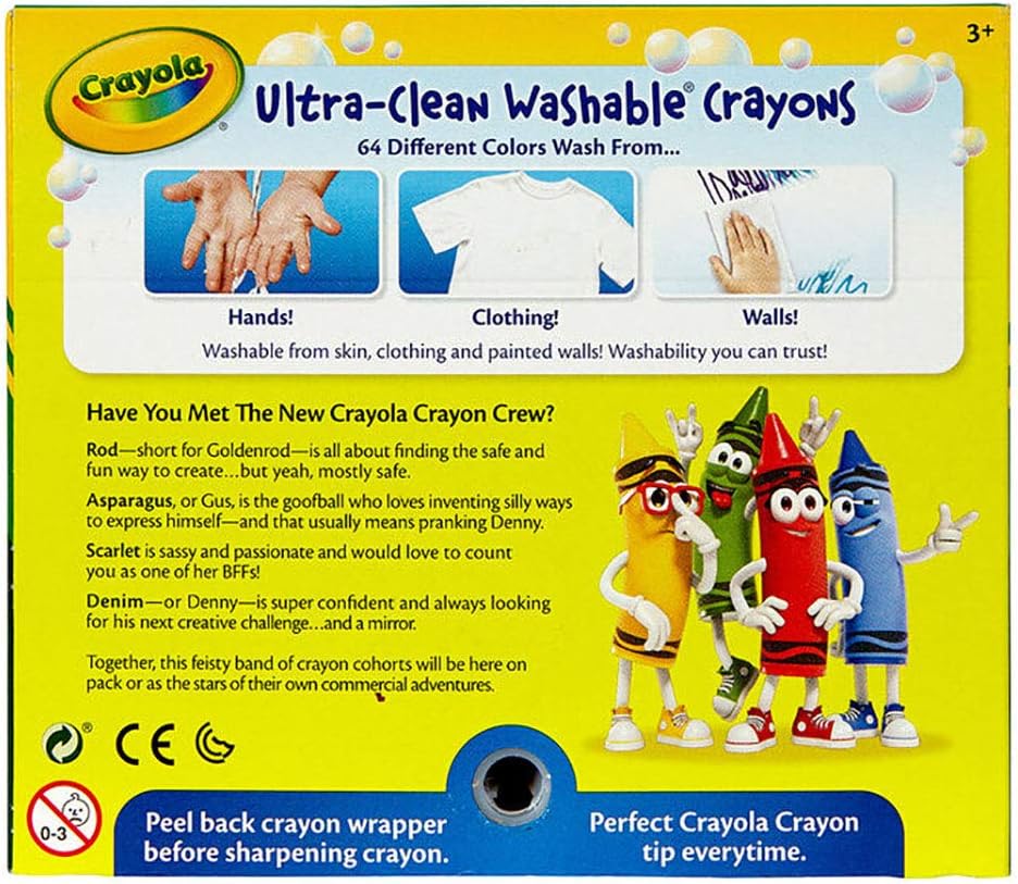 كرايولا اقلام تلوين الترا كلين قابلة للغسل 64 قطعة رسم و تلوين Crayola