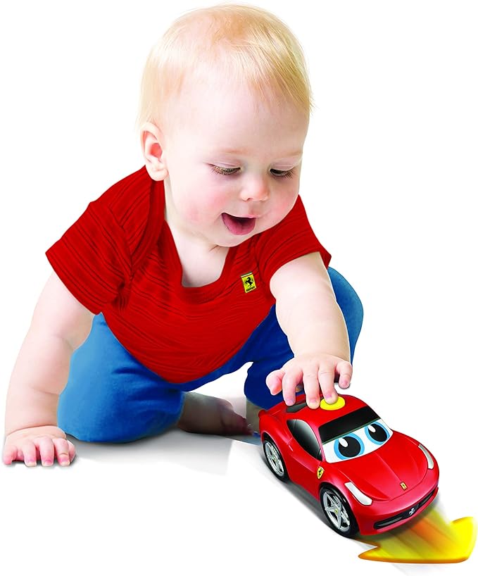 بي بي جونيور سيارة فيراري جي تي بي صوت وإضاءة لون احمر مركبات الأطفال BB Junior