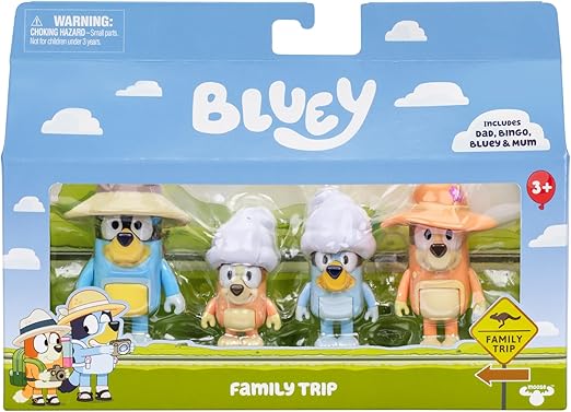 بلوي مجسم العطلات 4 قطع شخصيات كرتونية Bluey