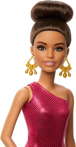 باربي دمية مع فستان مكشكش احمر دمية مع اكسسوارات Barbie