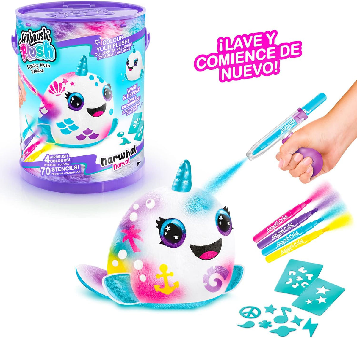 اير برش علبة طلاء ايه بي بي سكويش بالز الوان متنوعه Airbrush Plush