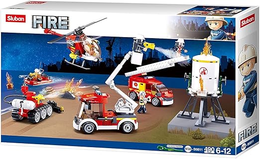 سلوبان قطع تركيب معدات وفرقة إنقاذ 490 قطعه مكعبات التركيب Sluban