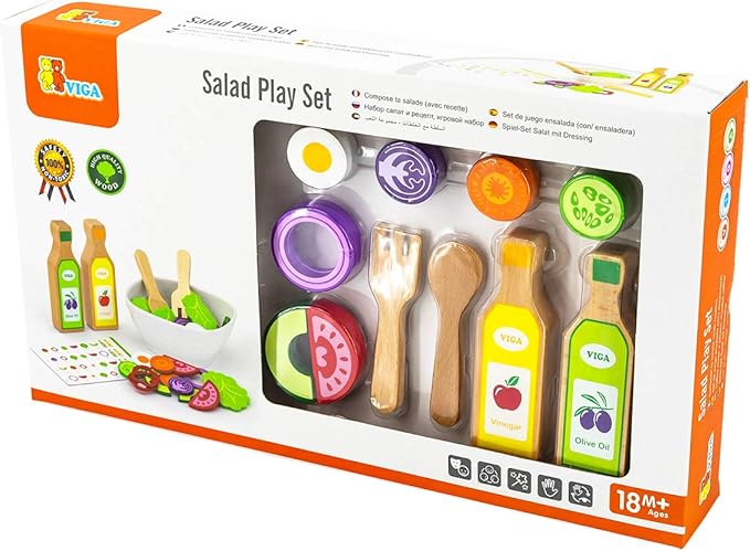 فيجا مجموعة لعب لتحضير سلطة 36 قطعة ألعاب المطابخ VIGA