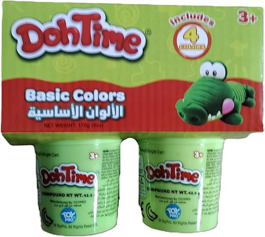 دوه تايم علبة صلصال 4 قطع سلايم DohTime