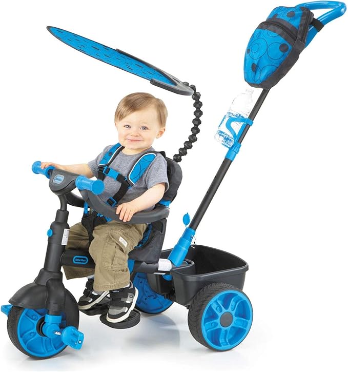 ليتل تايكس عربة أطفال 4 في 1 باللون ألازرق دراجة 3 عجل Little Tikes