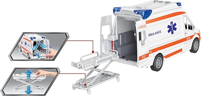 نيوبوي سيارة اسعاف باصوات واضاءة مركبات الأطفال NewBoy