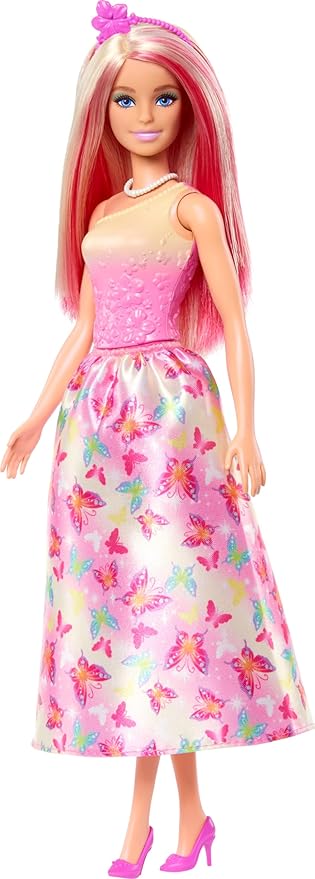 باربي دمية الاميرات بلون زهري متدرج دمى الشخصيات Barbie