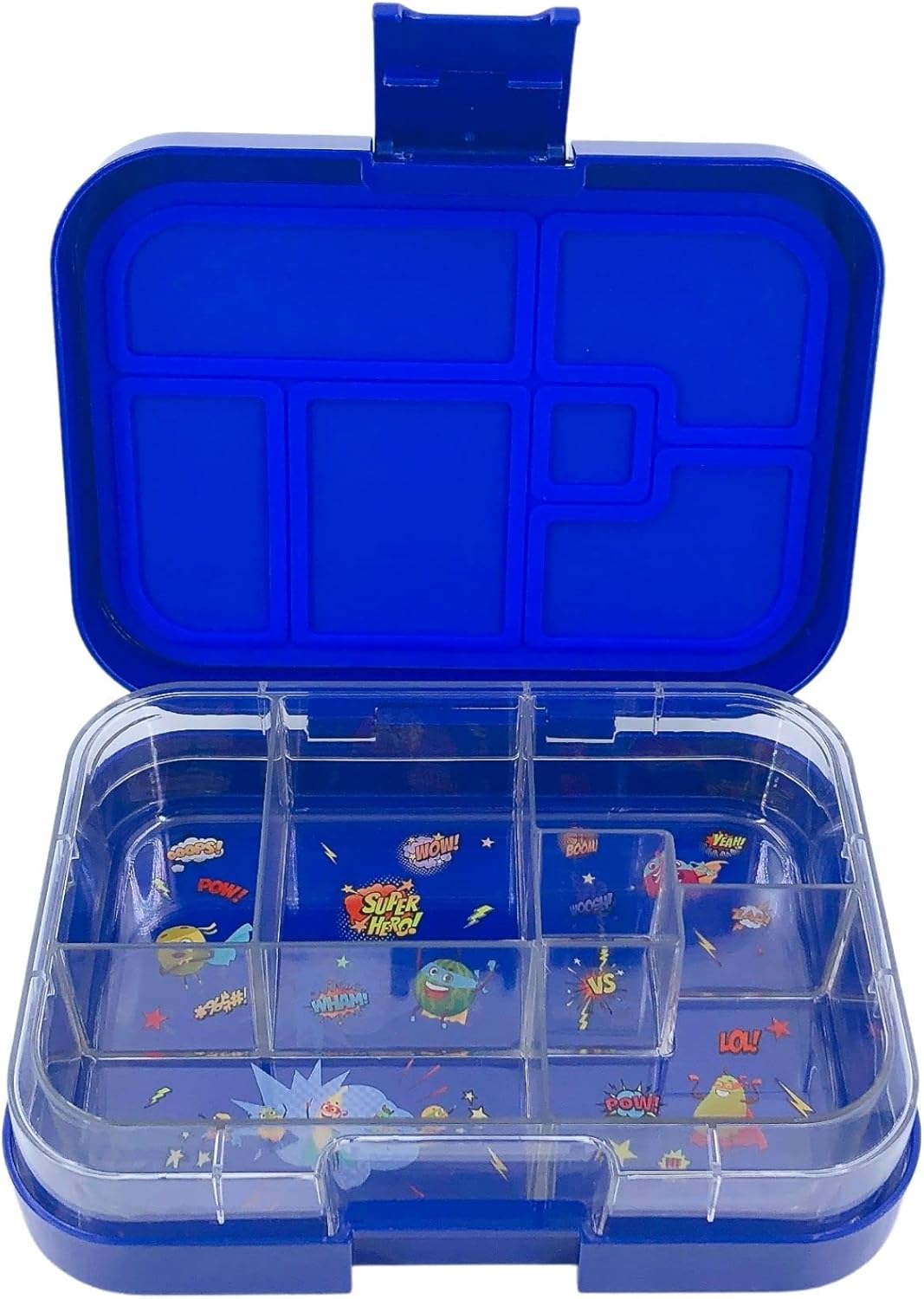 تايني ويل صندوق غذاء بنتو أزرق 6 اقسام أدوات مدرسية Tiny Wheel