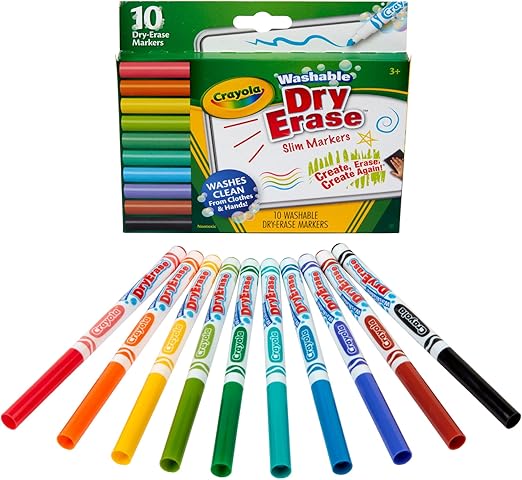 كرايولا أقلام تحديد قابلة للغسل 10 قطع رسم و تلوين Crayola