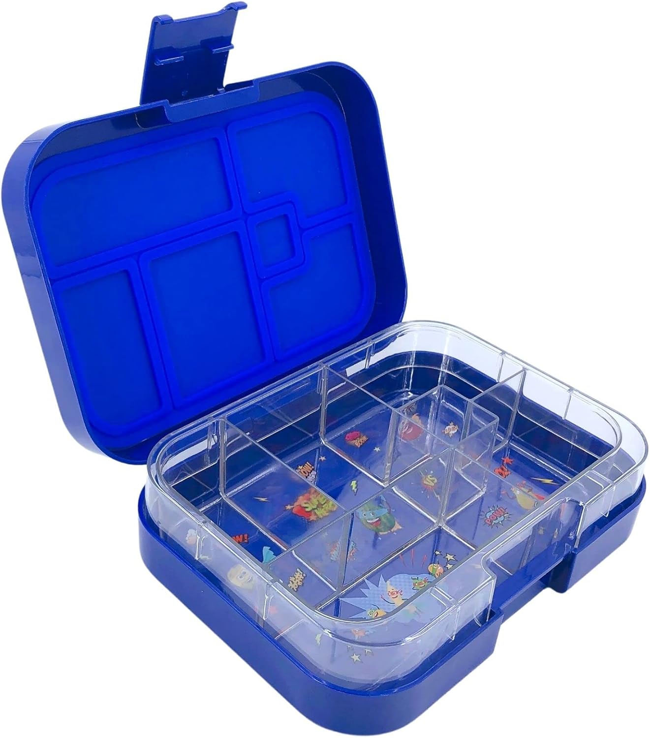 تايني ويل صندوق غذاء بنتو أزرق 6 اقسام أدوات مدرسية Tiny Wheel