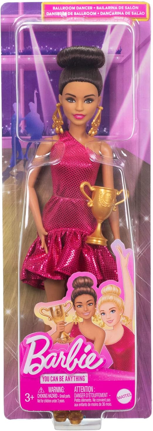 باربي دمية مع فستان مكشكش احمر دمية مع اكسسوارات Barbie