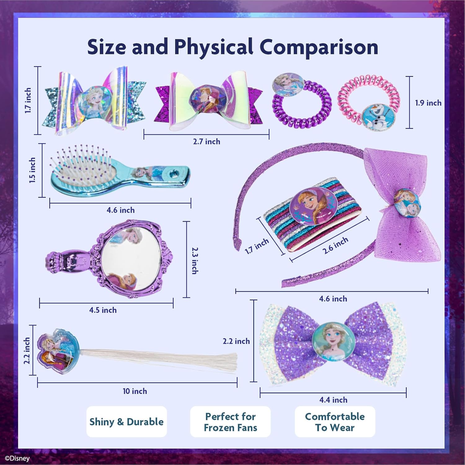 تاونلي جيرل مجموعة شعر فروزن الخرز والاكسسوارات Townley Girl