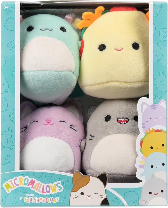 سكويش مالوز دمى ميكرومالو 4 قطع الالعاب القطنية Squishmallows