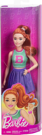 باربي دمية بشعر أحمر وبلوزة جيرسي دمى الشخصيات Barbie
