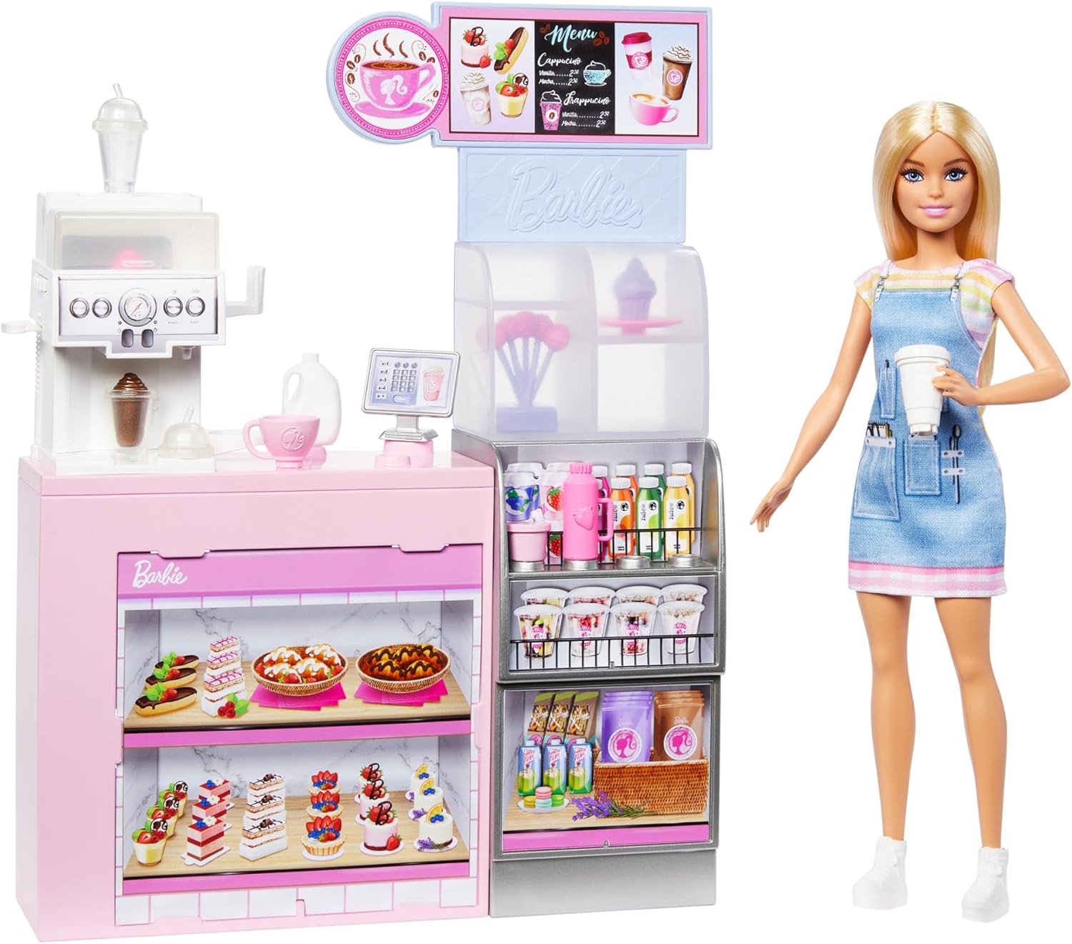باربي مقهى مع دمية دمية مع اكسسوارات Barbie