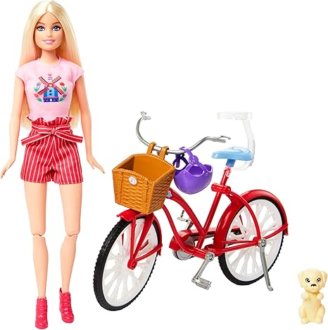 باربي العاب دمى ودراجة دمية مع اكسسوارات Barbie