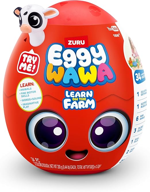 ايجي واوا كبسولة بيض مفاجئة حيوانات المزرعة تعليمي تفاعلي Zuru