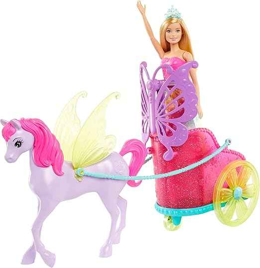 باربي دمية اميرة دريم توبيا الشقراء 30سم مع حصان وعربة دمية مع اكسسوارات Barbie