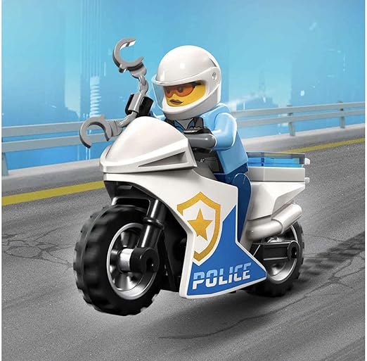 ليجو مكعبات بناء مطاردة دراجة الشرطة للسيارة مكعبات التركيب LEGO