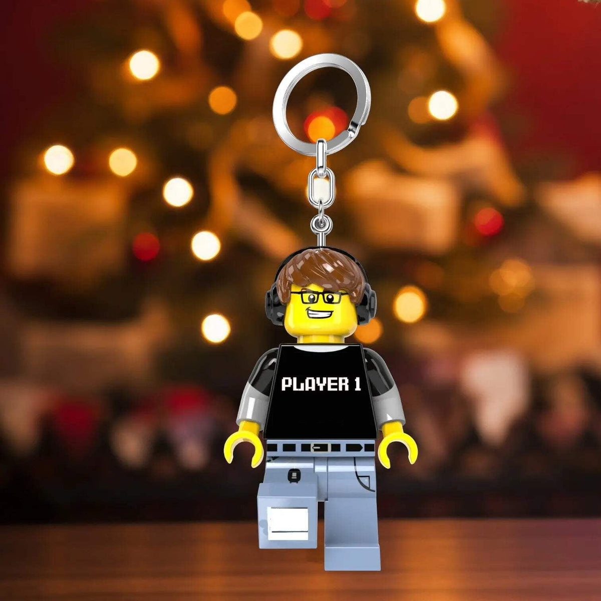 ليجو اي كيو سلسلة مفاتيح رجل ألعاب الفيديو مكعبات التركيب LEGO