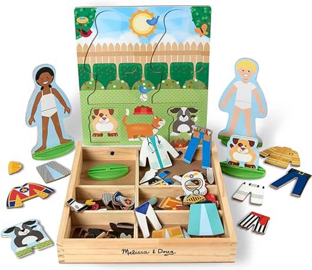 ميليسا اند دوج مجموعة الدمى الخشبية المغناطيسية 82 قطعة Melissa and Doug