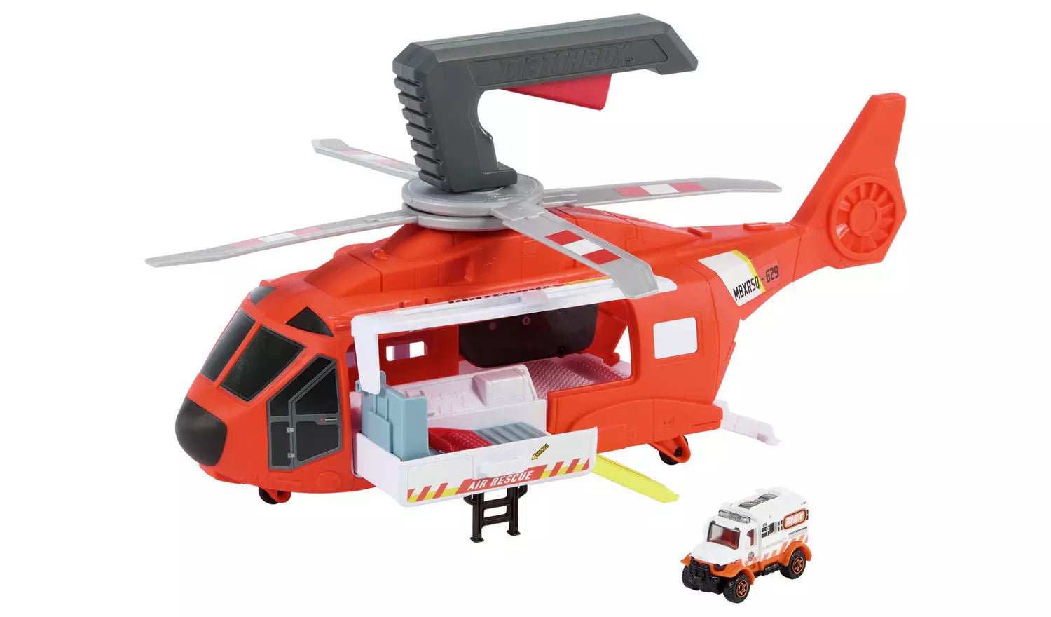 ماتش بوكس طائرة هليكوبتر بمحطة إنقاذ مركبات الأطفال Matchbox