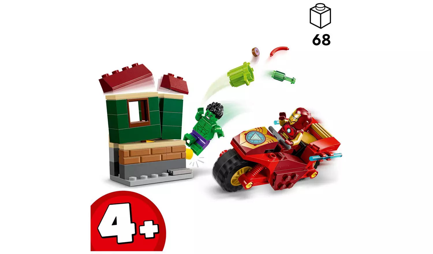 ليجو مارفل لعبة شخصية ايرون مان مع دراجة وشخصية هالك مكعبات التركيب LEGO