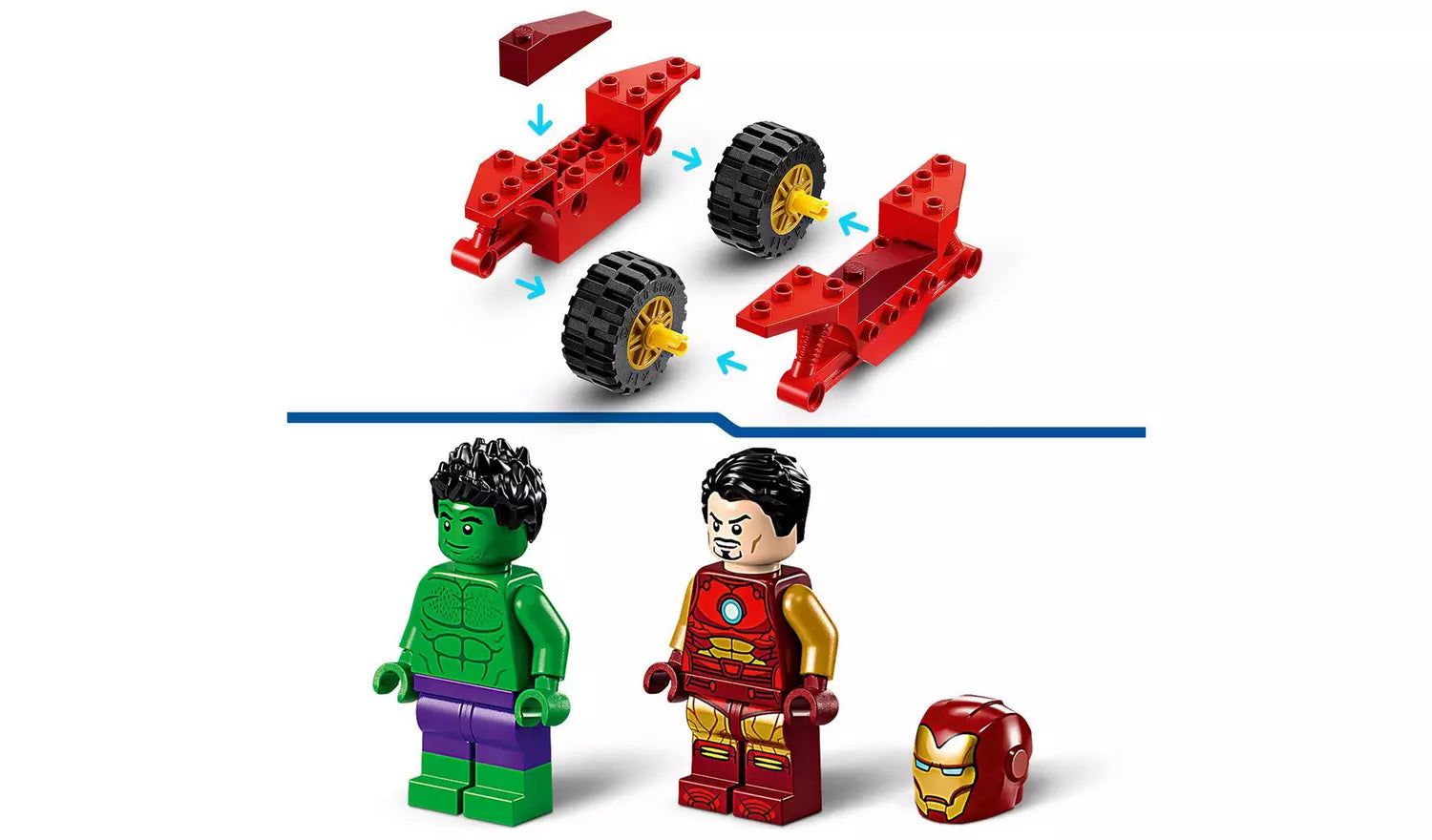 ليجو مارفل لعبة شخصية ايرون مان مع دراجة وشخصية هالك مكعبات التركيب LEGO