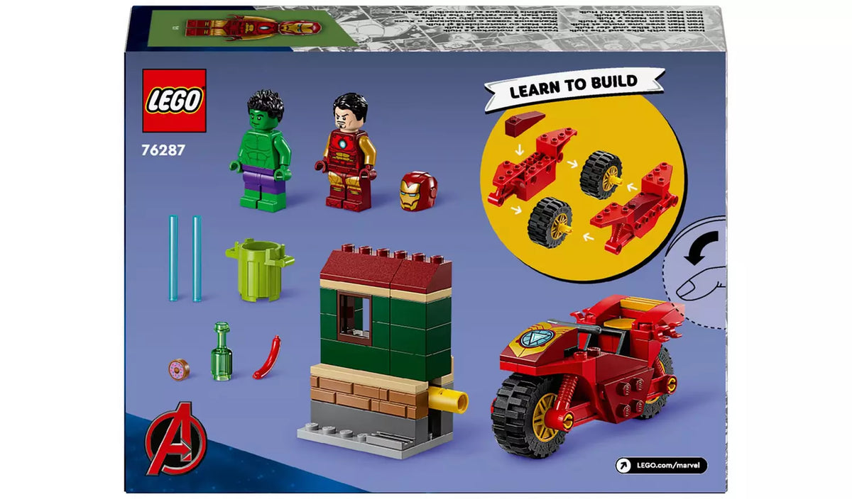 ليجو مارفل لعبة شخصية ايرون مان مع دراجة وشخصية هالك مكعبات التركيب LEGO