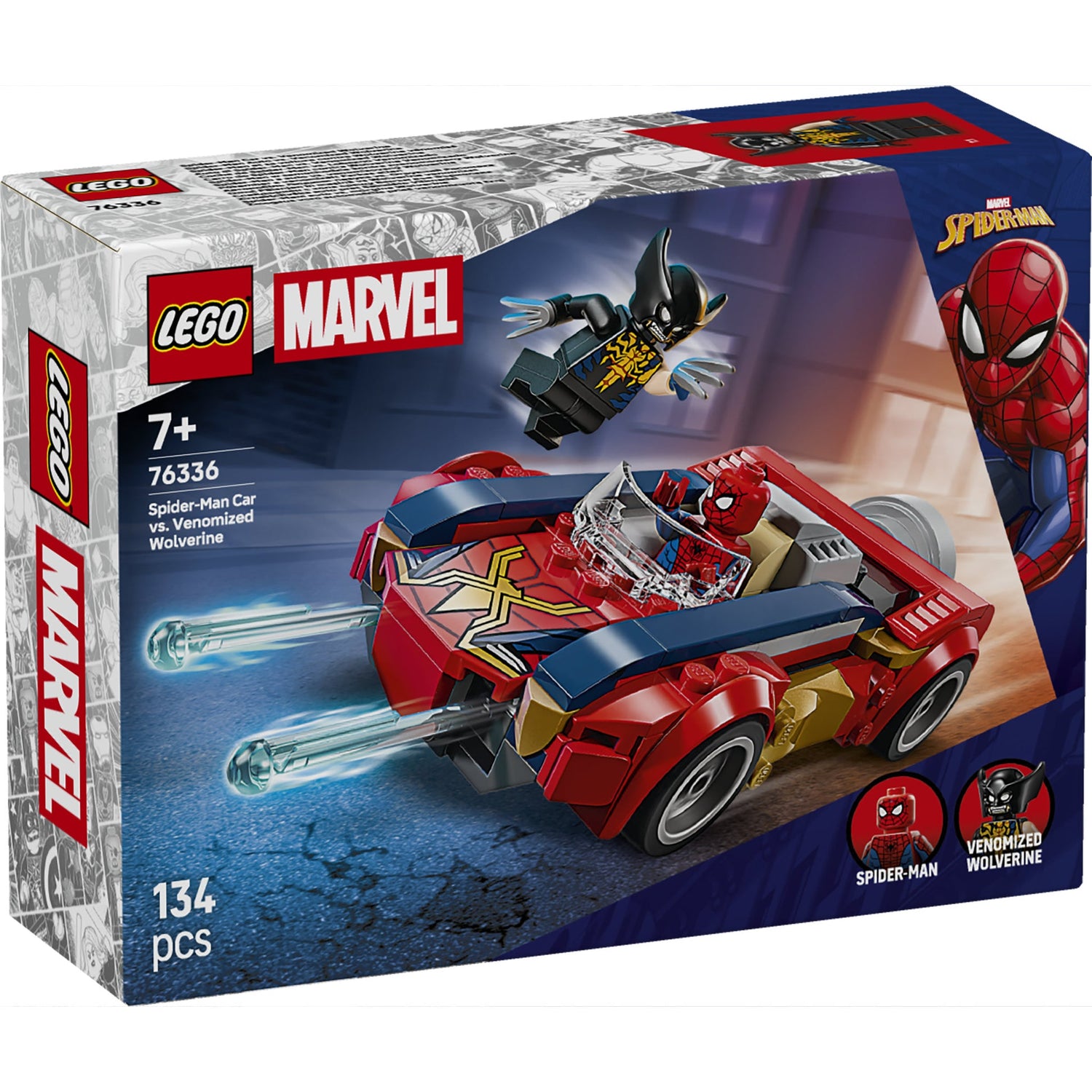 ليجو مارفل سيارة سبايدرمان ضد ولفيرين 76336 مكعبات التركيب LEGO