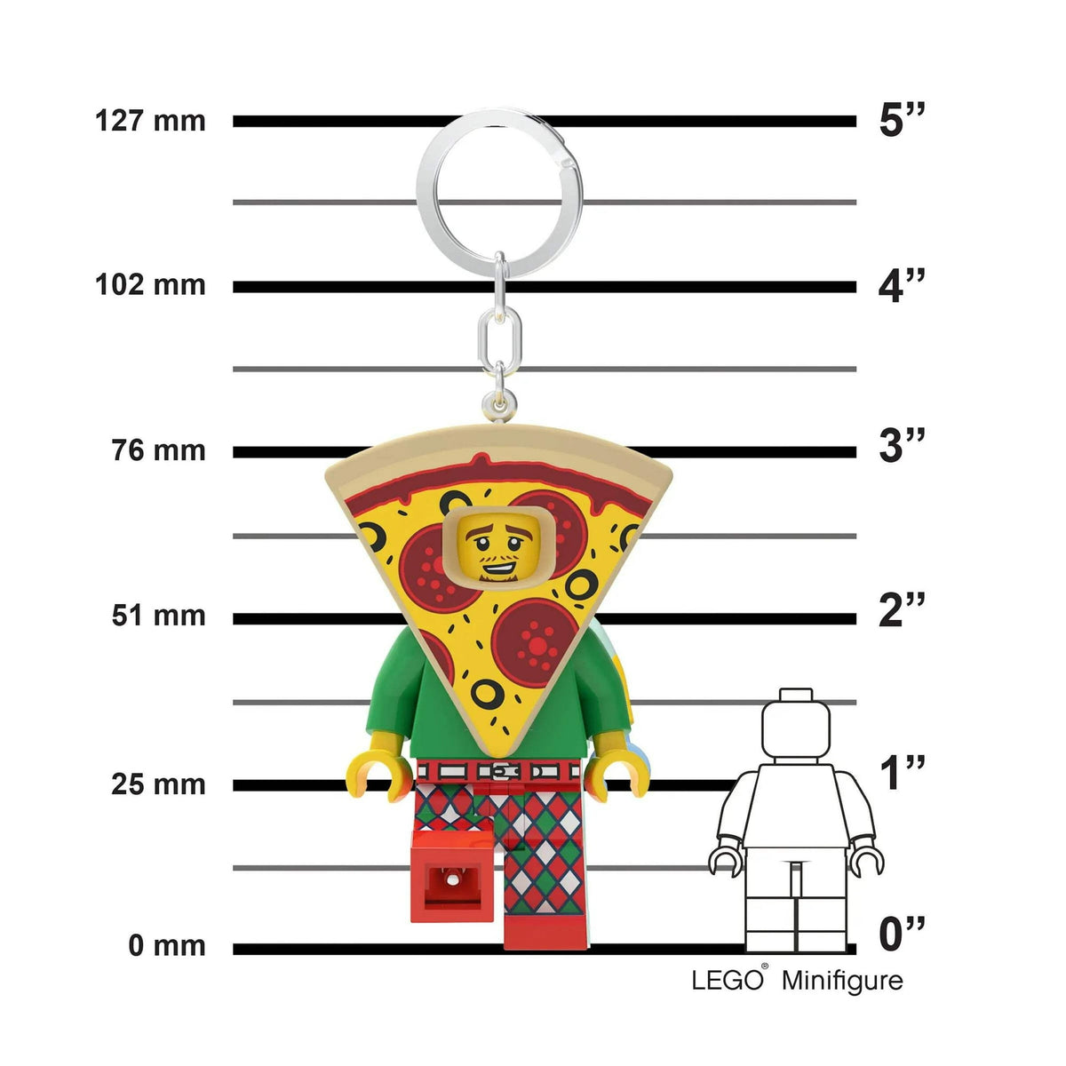 ليجو اي كيو سلسلة مفاتيح رجل توصيل البيتزا مكعبات التركيب LEGO