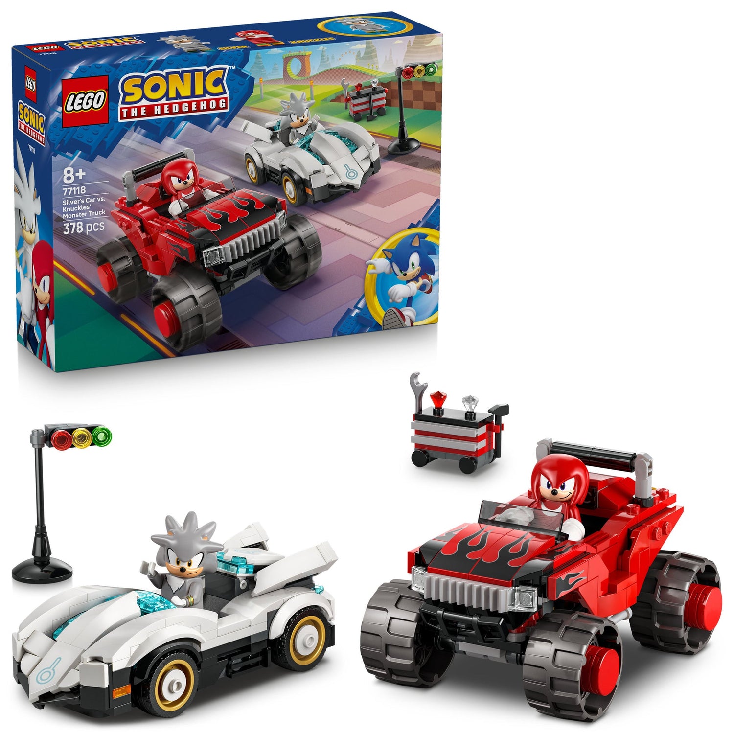 ليغو سونيك سيارة سيلفر ضد شاحنة ناكلز 77118 مكعبات التركيب LEGO
