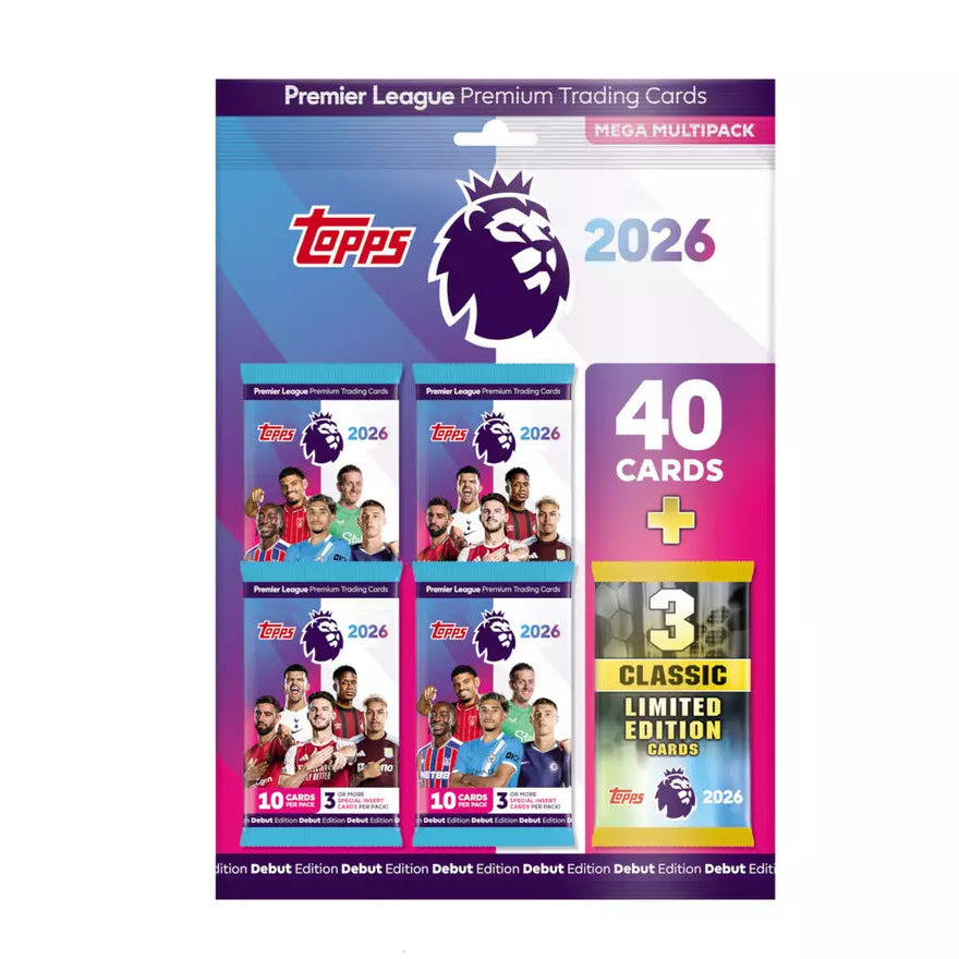 توبس 2026 الدور الإنجليزي الحزمة الكبيرة ميجا العاب البطاقات Topps