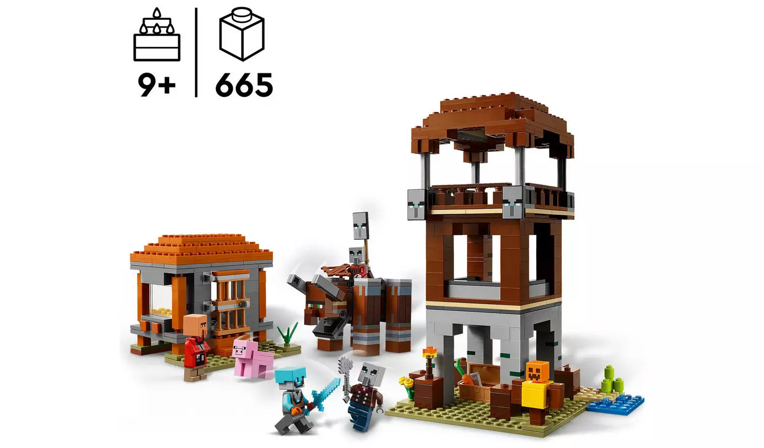 ليجو ماين كرافت موقع النهب والتدمير مكعبات التركيب LEGO