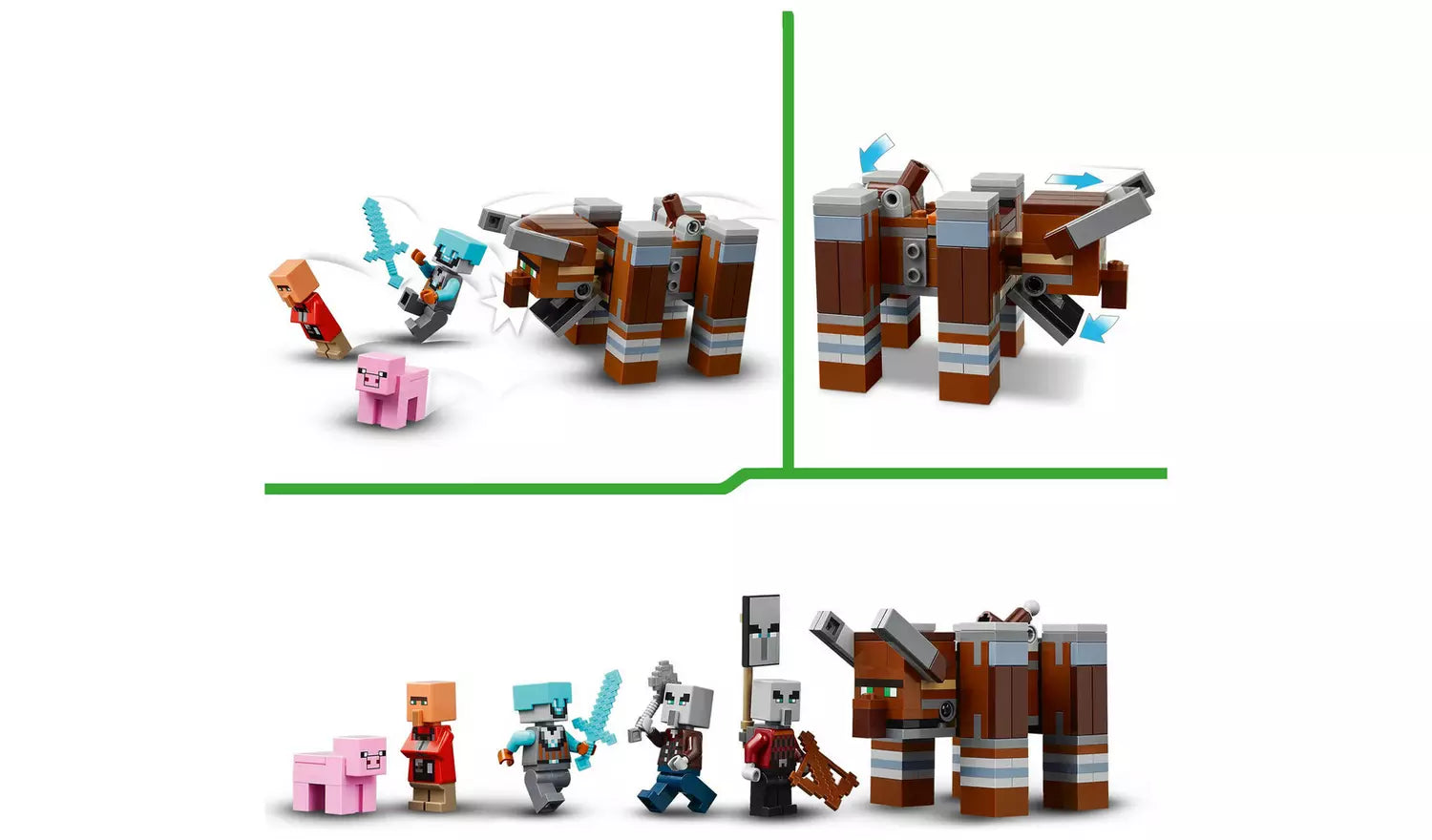 ليجو ماين كرافت موقع النهب والتدمير مكعبات التركيب LEGO