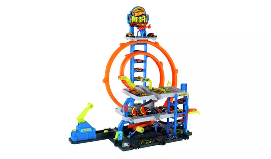 هوت ويلز مرآب ميجا لوب مع سيارة مركبات مع مسار HotWheels