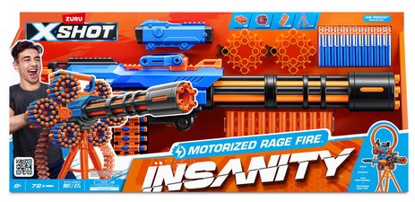 اكس شوت مسدس إيج فاير جاتلينج المزود بمحرك من الجنون مع حامل ثلاثي القوائم مسدسات مطاطية Zuru