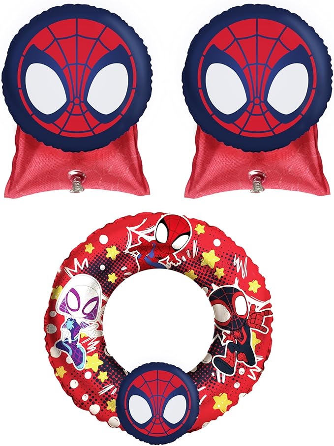 مارفل سبايدي سوار ذراع وحلقة سباحة ثلاثية الأبعاد عوامات ومراتب Eolo