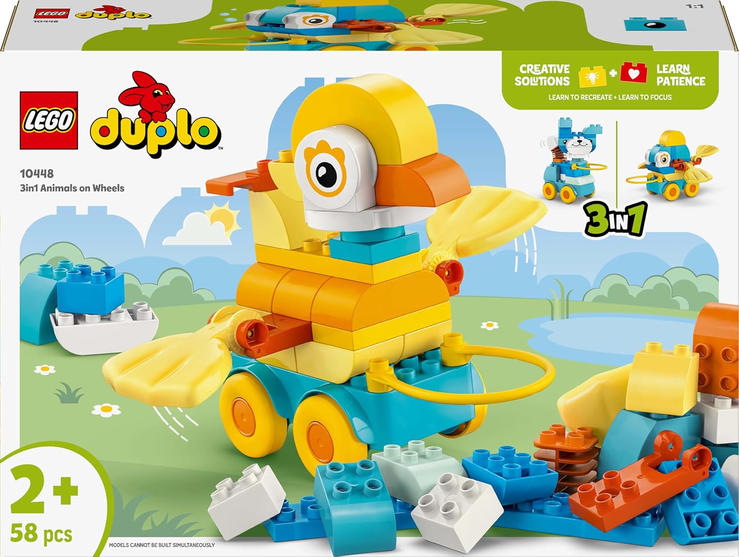 ليجو 10448 دبلو الحيوانات على عجلات 3 في 1 مكعبات التركيب LEGO