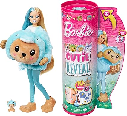 باربي دمية واكسسوارات كيوتي ريفيل الدولفين مع 10 مفاجآت دمية مع اكسسوارات Barbie