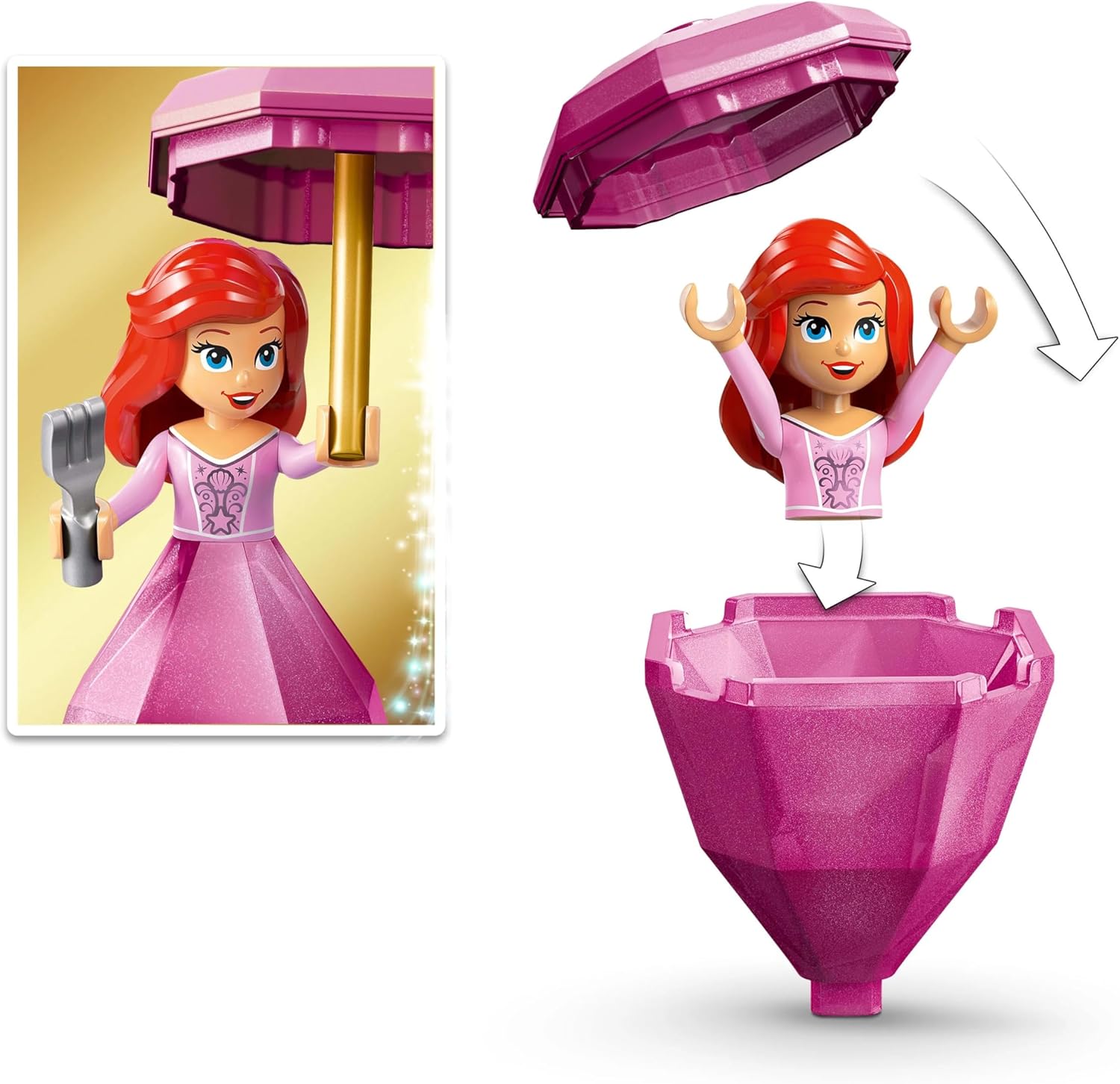 ليجو 43272 ديزني اريل الدوارة مكعبات التركيب LEGO