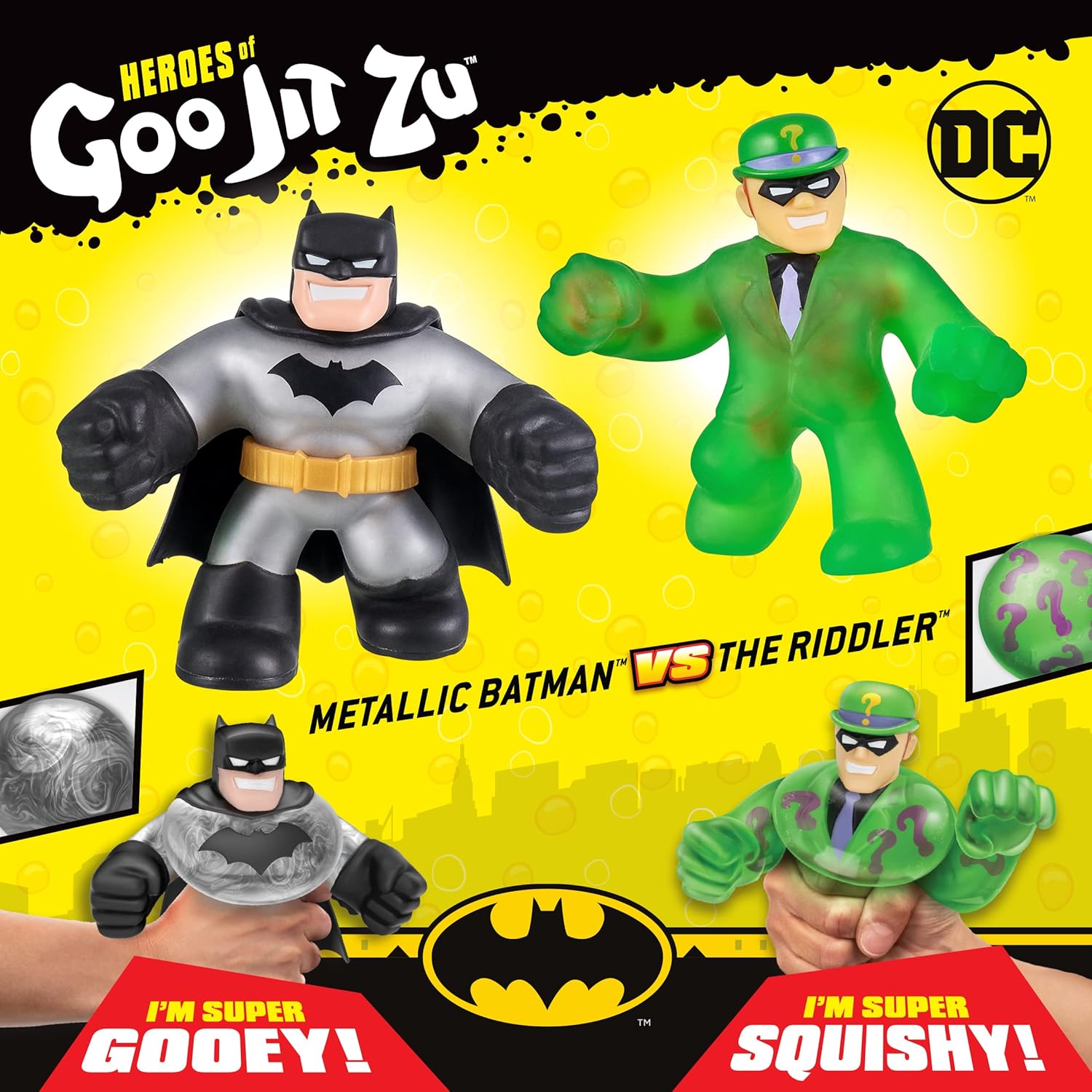هيروز اوف جو جيت زو باتمان مقابل ذا ريدلر التمدد والضغط Heroes of Goo Jit Zu