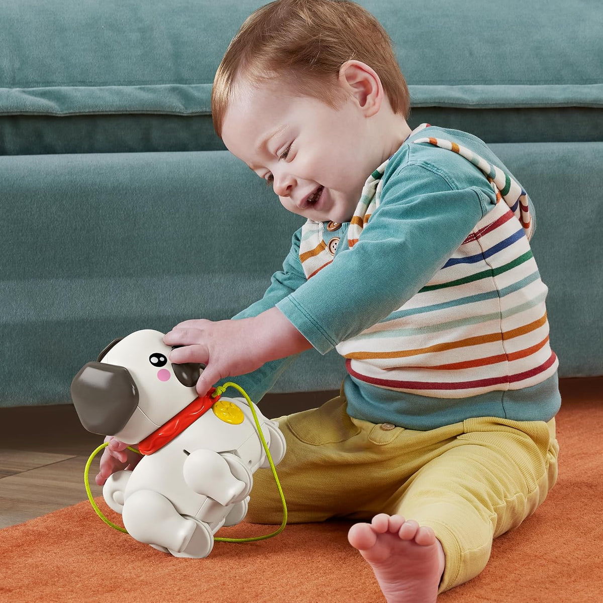 فيشر برايس لعبة سحب جرو مع حركة واصوات مواليد تفاعلي Fisher-Price