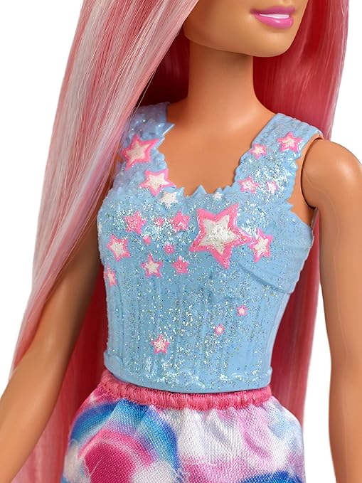 باربي دمية الاميرة ذات الشعر الزهري دمية مع اكسسوارات Barbie