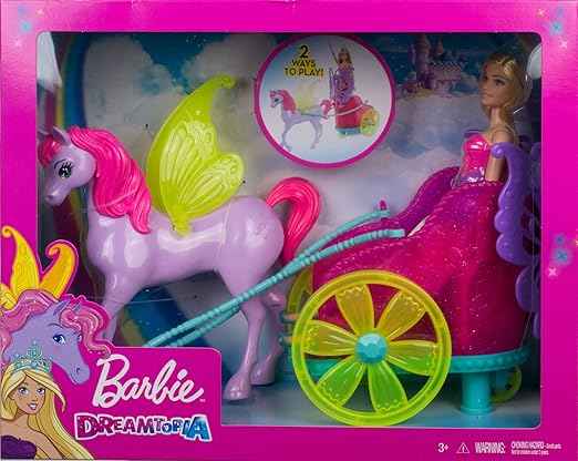 باربي دمية اميرة دريم توبيا الشقراء 30سم مع حصان وعربة دمية مع اكسسوارات Barbie