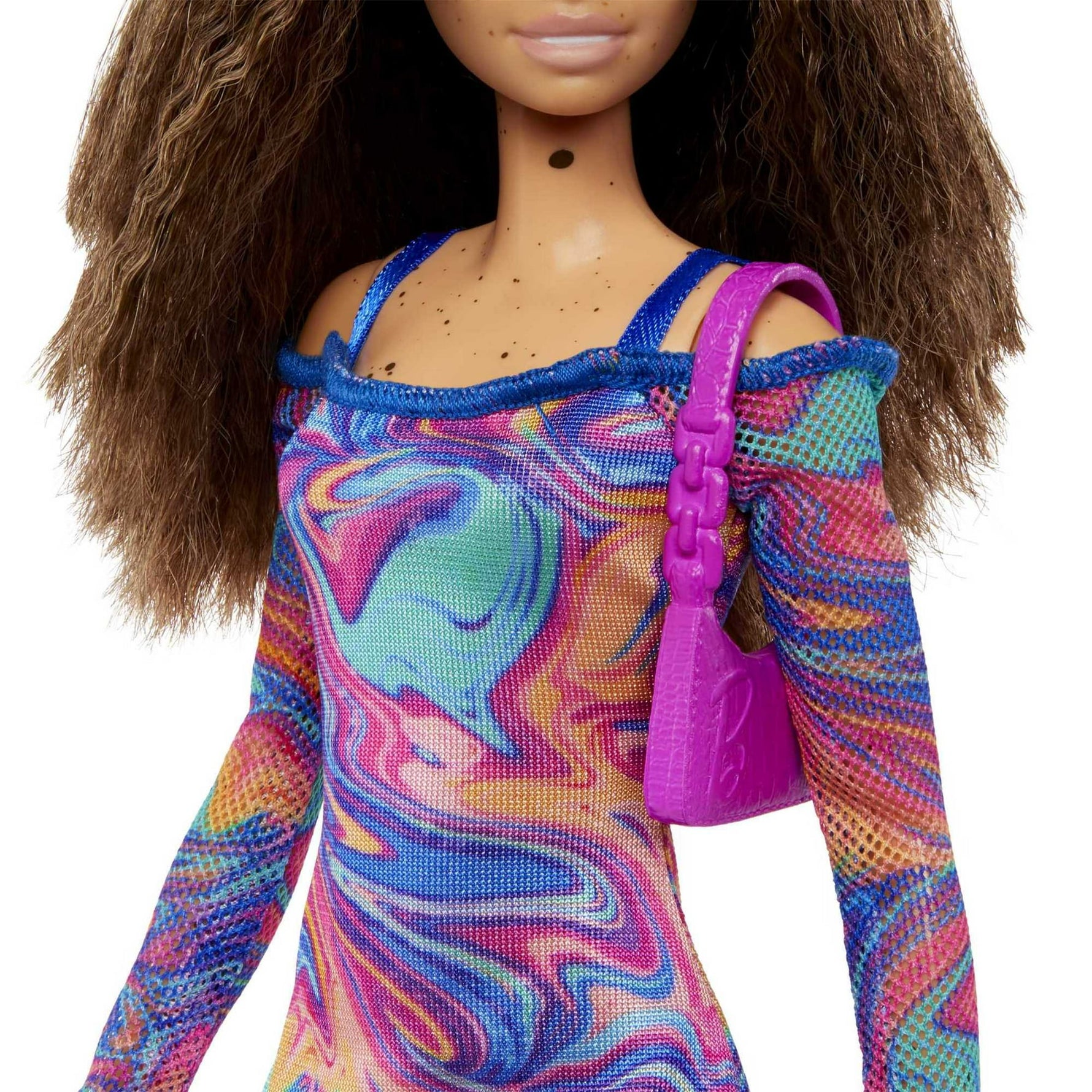 باربي دمية فاشونيستاس بشعر مجعد ونمش دمى الشخصيات Barbie